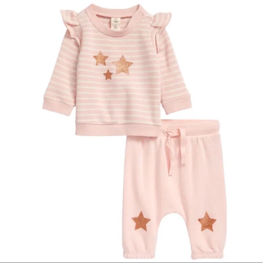 TUCKER + TATE Ruffle Sleeve Top & Pants Set